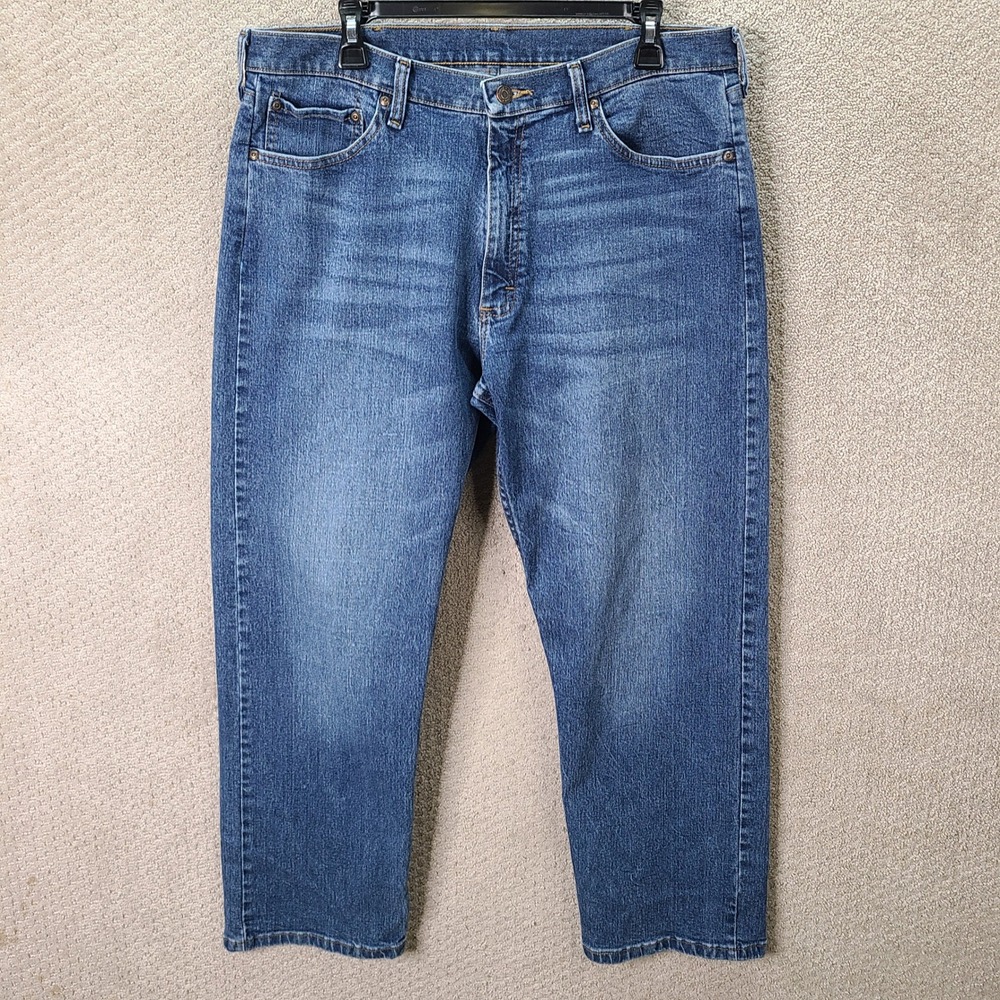 Wrangler Jeans Mens 36x29 Blue Regular Fit Denim Cotton Blend Casual Dark Wash